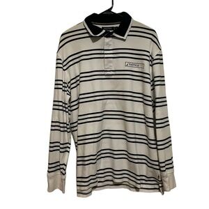 Nautica Striped Long Sleeve Polo Size XL